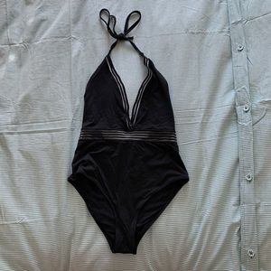H&M Black Backless w/ Mesh Swimsuit